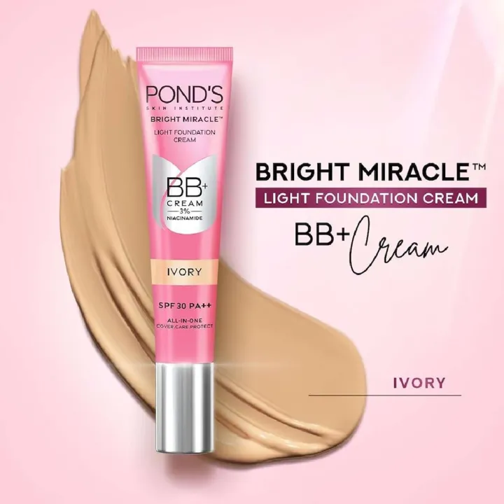 POND'S%20Bright%20Miracle%20BB+%20Cream%20Ivory%20Lightweight%20Foundation%20Cream%2018g%20-%20Image%206