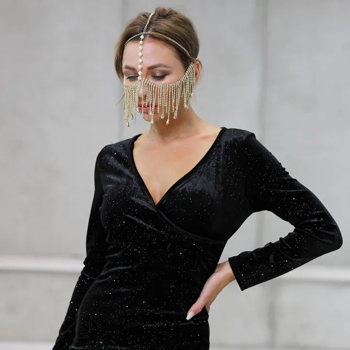 Tassel%20Veil%20Masks%20Handmade%20Rhinestone%20Chain%20Face%20Mask%20Party%20Women%20Masquerade%20Head%20Decor%20Facemask%20Cosplay%20Face%20Chain%20-%20Image%205