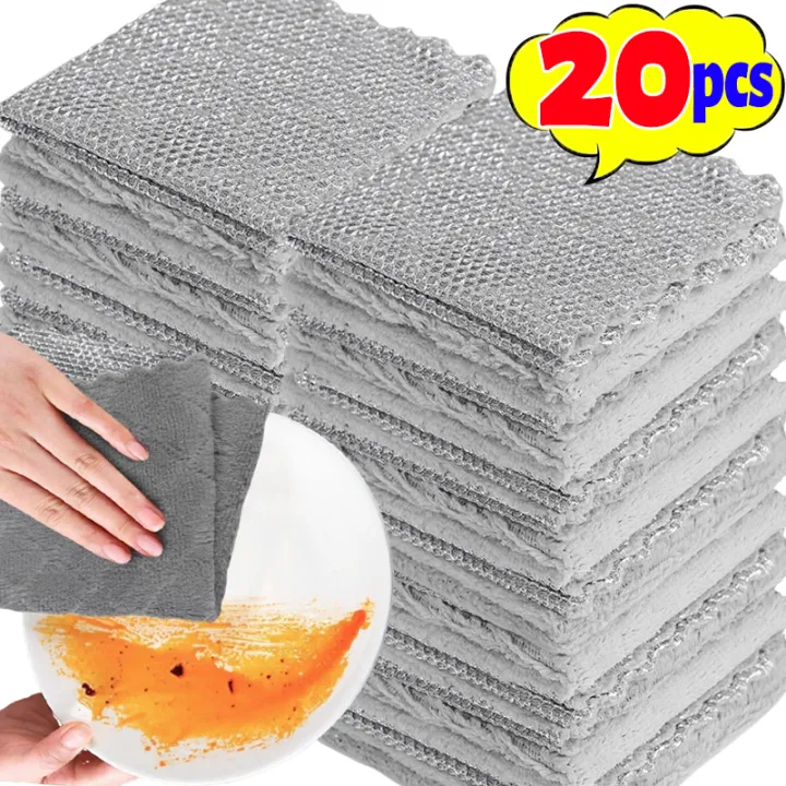 Double-Sided Metal Steel Wire Rags Thickened Magic Cleaning Cloth ...