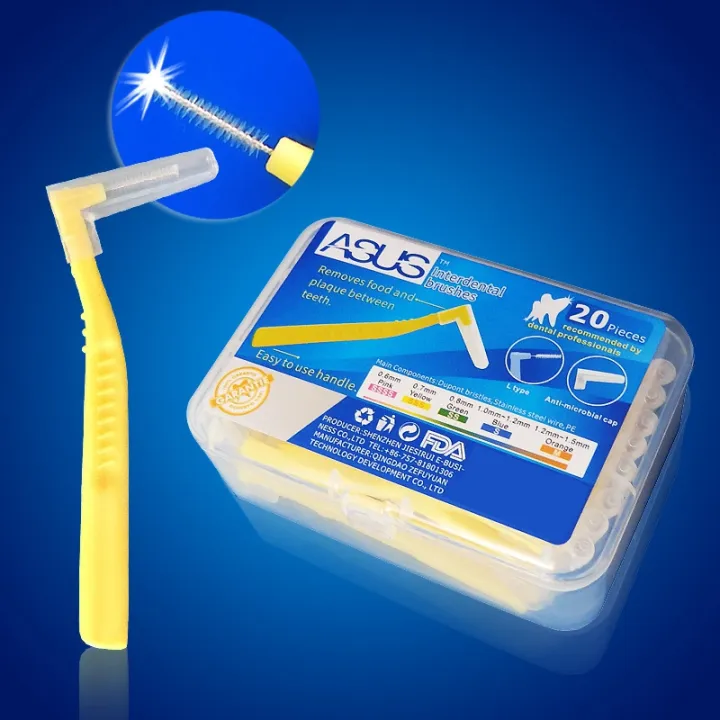 .ASUS%20L%20Shape%20Push-Pull%20Interdental%20Brush%2020Pcs/Box%20Oral%20Care%20Teeth%20Whitening%20Dental%20Tooth%20Pick%20Tooth%20Orthodontic%20Toothpick%20Toothbrush%20Yellow%20-%20Image%204