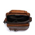 Vintage PU Men Handbag Leather Crossbody Bags Mens Multi-pocket Men Shoulder Bag Zipper Solid Waterproof for Travel Business. 