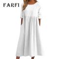 Farfi Women Dress Short Sleeve Nude Color Party Dress. 