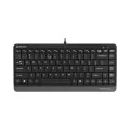 A4TECH FK11 Wired Mini Keyboard - Compact Size - Sleek Round-Square Keycaps - Multimedia Hot Keys - USB - For PC/Laptop - Black. 