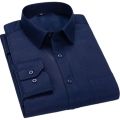 Men Single Patch Pocket Formal Business Standard Office Size 47 48 Classic Long Sleeve Solid Basic Dress Shirts.