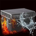 1 Piece Document Organizer File Box Waterproof Office Storage & Organization Portable Safe File Collapsible with Lid Black. 