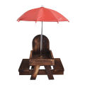 GC Squirrel Feeder With Table Benches, Wooden Corn Cob Holder, Feeding Table For Squirrel Chipmunk Picnic Table, Chipmunk Feeder With Solid Structure. 
