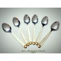 Golden design Stainless Steel Tea Spoon (6pc). 