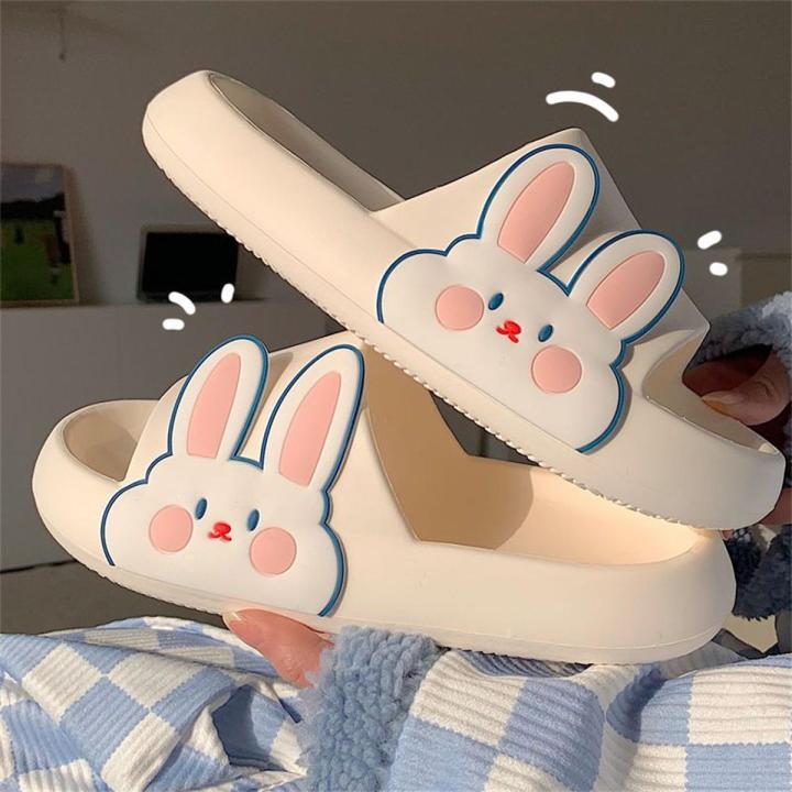 Thin Strip Girl Heart Lovely Soft Cute Rabbit Home Slippers Female Summer StudentinsNon-Slip Deodorant Bathroom Slippers