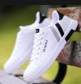 Lightweight Comfort - White Color Sneakers For Men With High-Quality Fabrics and Rubber Sole - Comfortable Fashion.