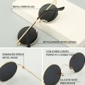 GCV Brand Copper Alloy Steampunk Round Polarized Sunglasses Vintage Men Women Male Female Sun Glasses Classic UV400 Metal Frame.