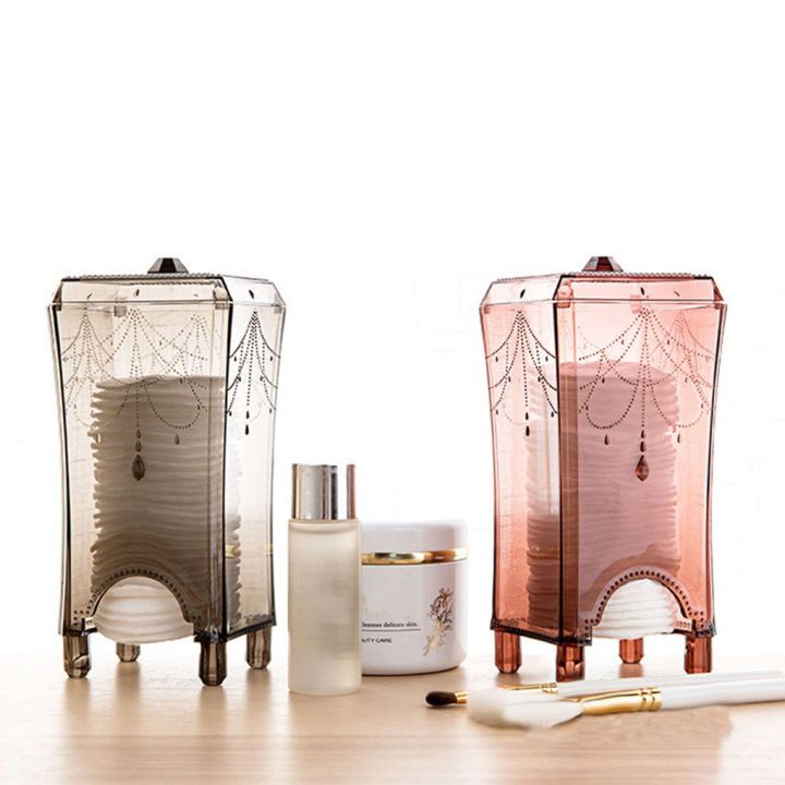 Makeup Box Organizer Clear Stand Make up Remover Cotton Pad Dispenser Holder Plastic Container