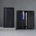 Zays Premium Full-Grain Leather Long Wallet for Men & Women, Slim Wallet 7.4 x 3.5 x 0.5 Inch, 6 Card Slots, Cash Compartment, Zipper Pocket, Mobile Holder Fits 6.9 Inch Phone, Formal & Casual Gift Wallet.