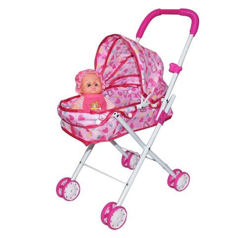 Baby%20Doll%20Stroller%20Foldable%20Baby%20Pram%20Trolley%20with%20Dolls%20for%20Girls%20and%20Boys%20Toys%20-%20Image%203