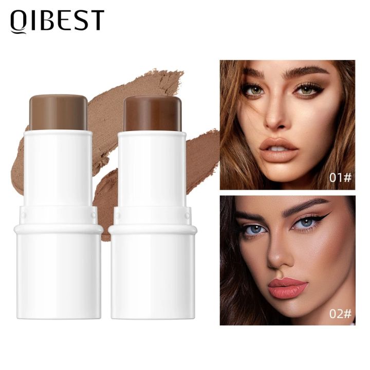 QIBEST Contour Stick Face Bronzer Makeup Waterproof Matte Finish Highlighters Shadow Contouring Pencil Stick Lasting Cosmetics Abandon Abandon