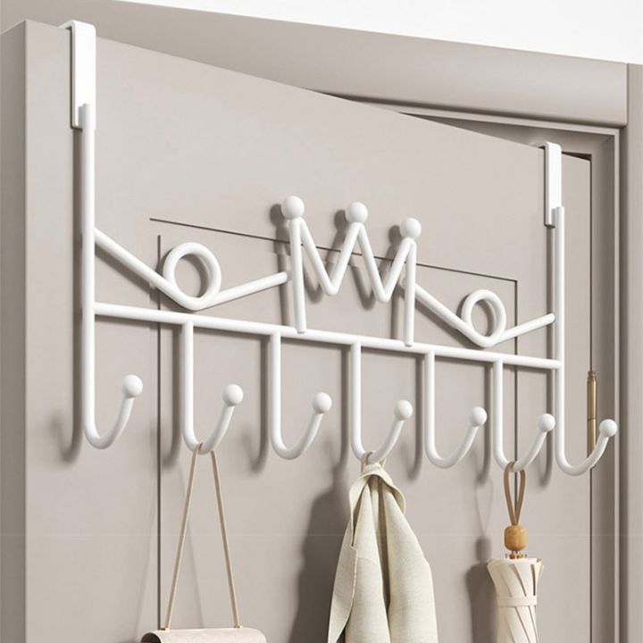 7%20Hooks%20Hanging%20Door%20Hanger%20Metal%20Bracket%20Removable%20Storage%20Rack%20Simple%20Style%20Home%20White%20Wall%20Decoration%20-%20Image%203