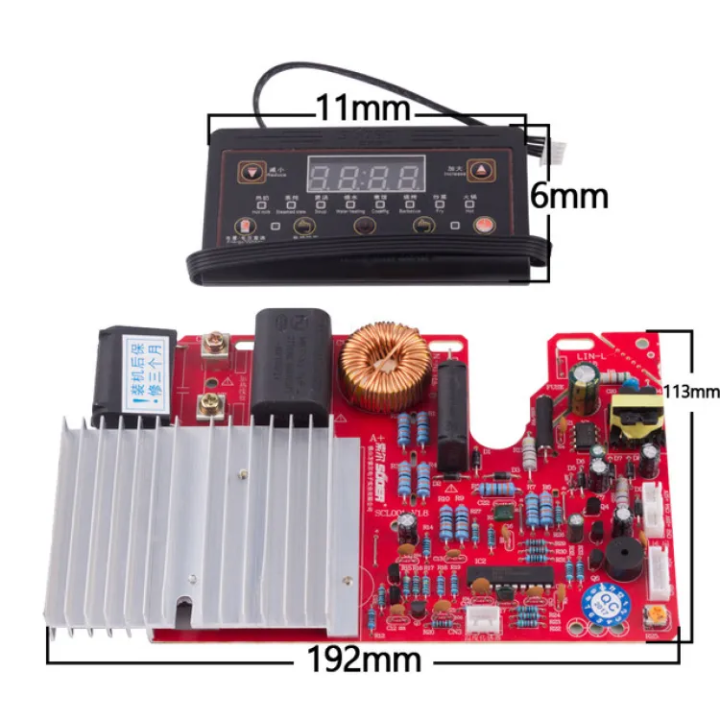 Universal Induction Cooker Touch Button Control circuit board with Control Display AC 220V 2200W Repair Board Universal Version Control Modification Board Accessories