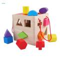 Geometric Blocks Sorting Box Puzzle Geometric Block Sorting Shape Sorter Toy for Party Favors. 