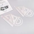 4Pcs Drawing School Supplies Set Square Triangle Ruler Aluminum Alloy Protractor.