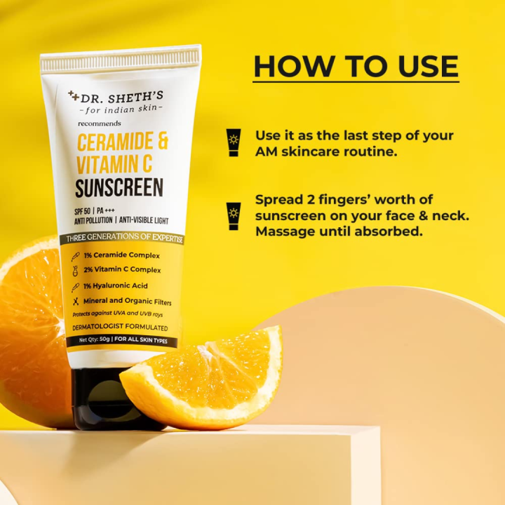 Dr.%20Sheth's%20Ceramide%20&%20Vitamin%20C%20Sunscreen%20SPF%2050+%20PA+++%20-%2050g%20-%20Image%204