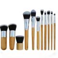 11 Pieces Bamboo Handles Makeup Brushes.
