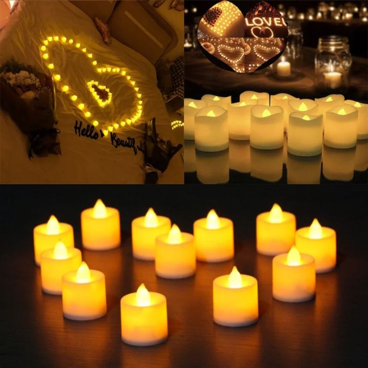 Artificial fire LED candle Golden 6 piece for home decoration