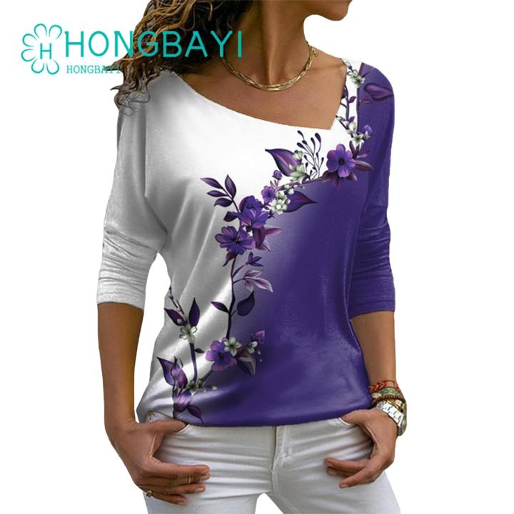 Women%20Spring%20T-shirt%20Pullover%20Floral%20Pattern%20Lady%20T-shirt%20-%20Image%208