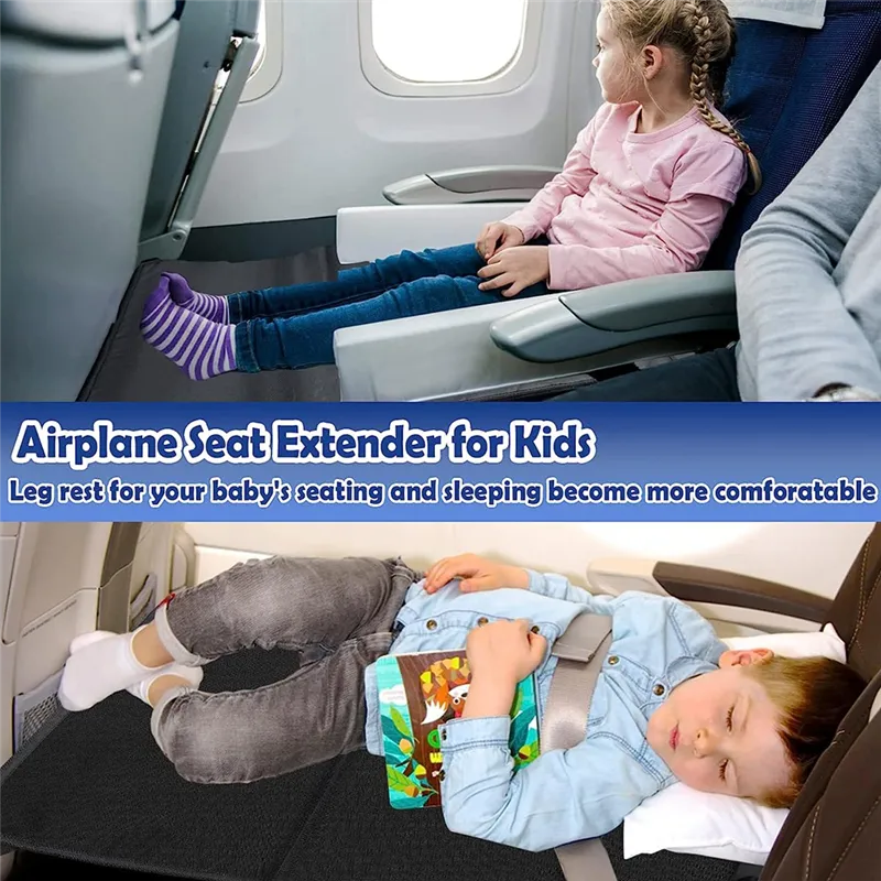 Airplane Cushion Extender with Side Pockets for Leg Rest Airplane
