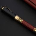 High Quality 530 Golden Carving Mahogany Luxury Business School Student Office Supplies Fountain Pen New Ink Pen Luhuai CVC. 