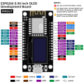 Development Board PCB Development Board ESP8266 with 0.96 Inch OLED Display,CH-340,ESP-12E WiFi Module for IDE/Micropython Programming. 