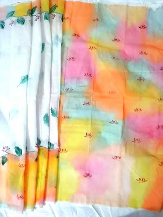 white%20color%20hand%20painted%20rainbow%20themed%20%20half%20silk%20saree%20-%20Sari%20-%20Image%202