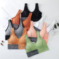 Sports Vest Anti-Exposure Color Matching Backless Crop-Top Bandeau Underwired Padded Bottoming Underwear.