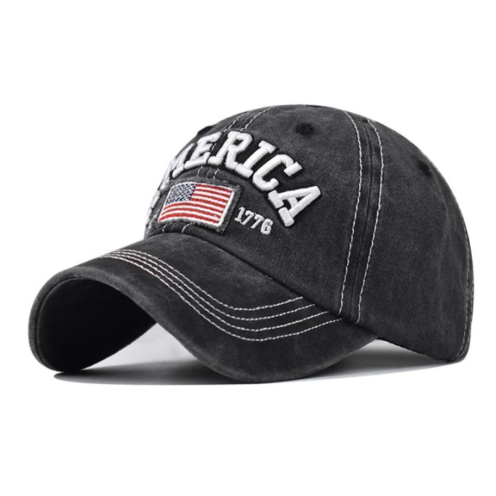 New Unisex Washed Cotton Cap Letter Embroidery Vintage Baseball Cap Men Women Adjustable Casual Outdoor Streetwear Sports Hat