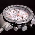 MEGIR Hot Brand Quartz Watches For Men Man's Business White Wristwatch Fashion Three-Eyes Waterproof Luminous Watch For Male. 