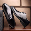 Men's Breathable Leather Shoes Black Soft Leather Soft Bottom Spring And Autumn Best Man Men's Business Formal Wear Casual Shoe KEEMEEUYZO.