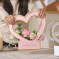 Solid Color Heart Flower Box Good Quality White Cardboard Romantic Wrapping Paper Box Women Gift Basket for Flower Gift. 