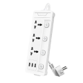 Deli ET410 3 USB 3 Port 2 Pin 2 Meter Power Strip.