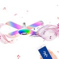 LED Four-leaf Bluetooth Music Lamp Colorful Intelligent Audio Folding Bulb Lamp+Remote Control Deformable Ceiling Fixture Lights. 