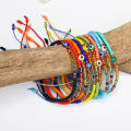 2024 Fashion Evil's Eye Seed Beaded Bracelet Handmade Adjustable Women Bracelet Colorful Seed Beads Bracelet (KB8516).