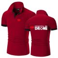Dji Professional Pilot Drone Printed Summer Men's Polo Shirt Casual High Quality Cotton Short Sleeves Classic Tops T-shirts. 