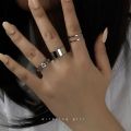 3 Pcs Women's Fashion Ring Set, Metal Geometry Rings for Ladies and Girls, Mixed Size. 