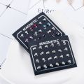 【Shop the Latest Trends】 12Pairs/Set Unisex Rhinestone Inlaid Magnetic Stud Earrings Non Piercing Jewelry.