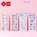 Kawaii Sanrio Shake Water Stickers Anime Cute Hello Kitty My Melody Kuromi Crystal Sticker 3d Decorative Bubble Stickers Gift. 