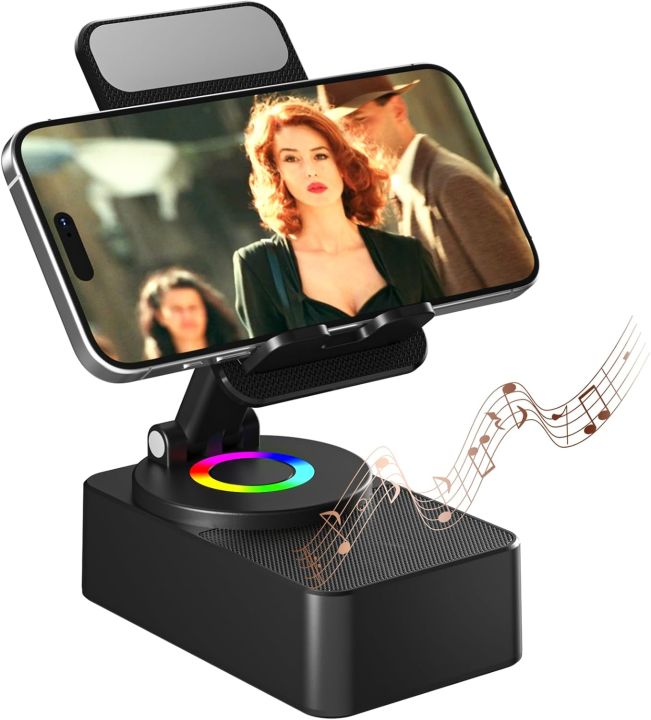 KISONLI Speaker Bluetooth M-1 Phone Holder 360° Foldable Mobile RGB lights