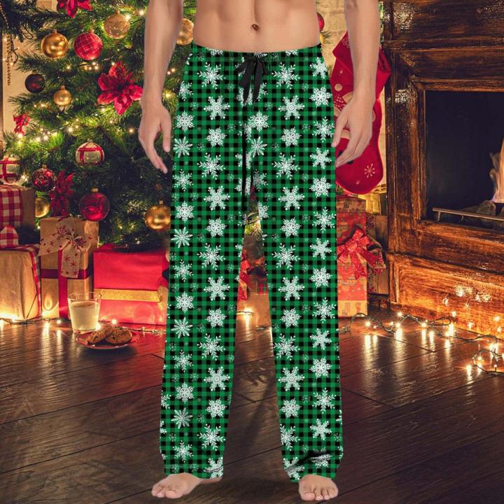 Comfortable Slip Christmas Mens Casual Pants Pajama Pants With Drawstring And Pockets Christmas Gift