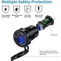 12V/24V USB Outlet 108W 3 Port Dual PD 45W USB C Car Charger Socket and Quick Charge 3.0 USB Charger with Voltmeter Power Switch.