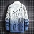 2023 New Fall Luxury Cashmere Turtleneck Mens Sweaters Thick Warm Personality Letter Sweater Men Harajuku Male Pullovers.