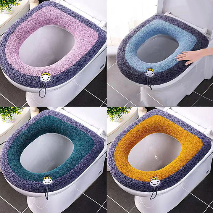 Warm Toilet Seat Cover Mat Bathroom Toilet Pad Cushion with Handle Accessories Nicle