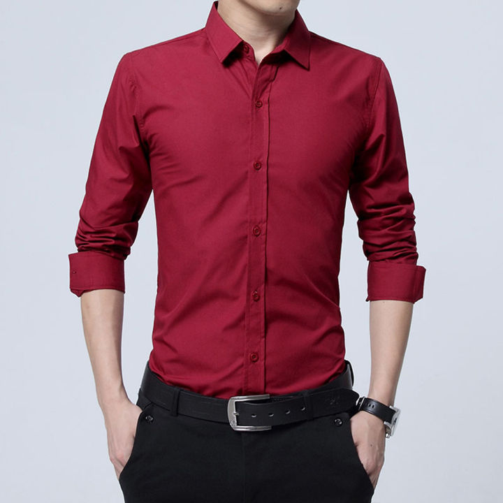 Men’s Formal Shirt - Maroon main image 1