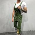 Solid color Men's Jumpsuits Hi Street Multi Pocket Sleeveless Bib Overalls for Man Slim Suspender Pants Trousers Plus Size M-3XL. 