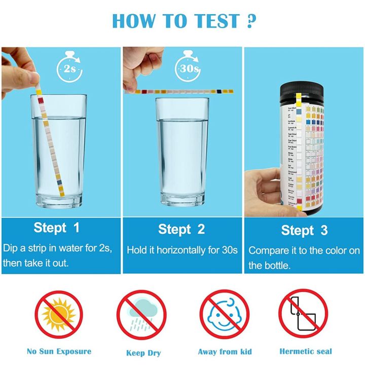100PCS%2016%20in%201%20Water%20Test%20Kits%20Drinking%20Water%20Testing%20Strips%20Tap%20and%20Well%20Water%20Test%20Strip%20&%20Testing%20for%20PH,Lead,Chlorine%20-%20Image%203